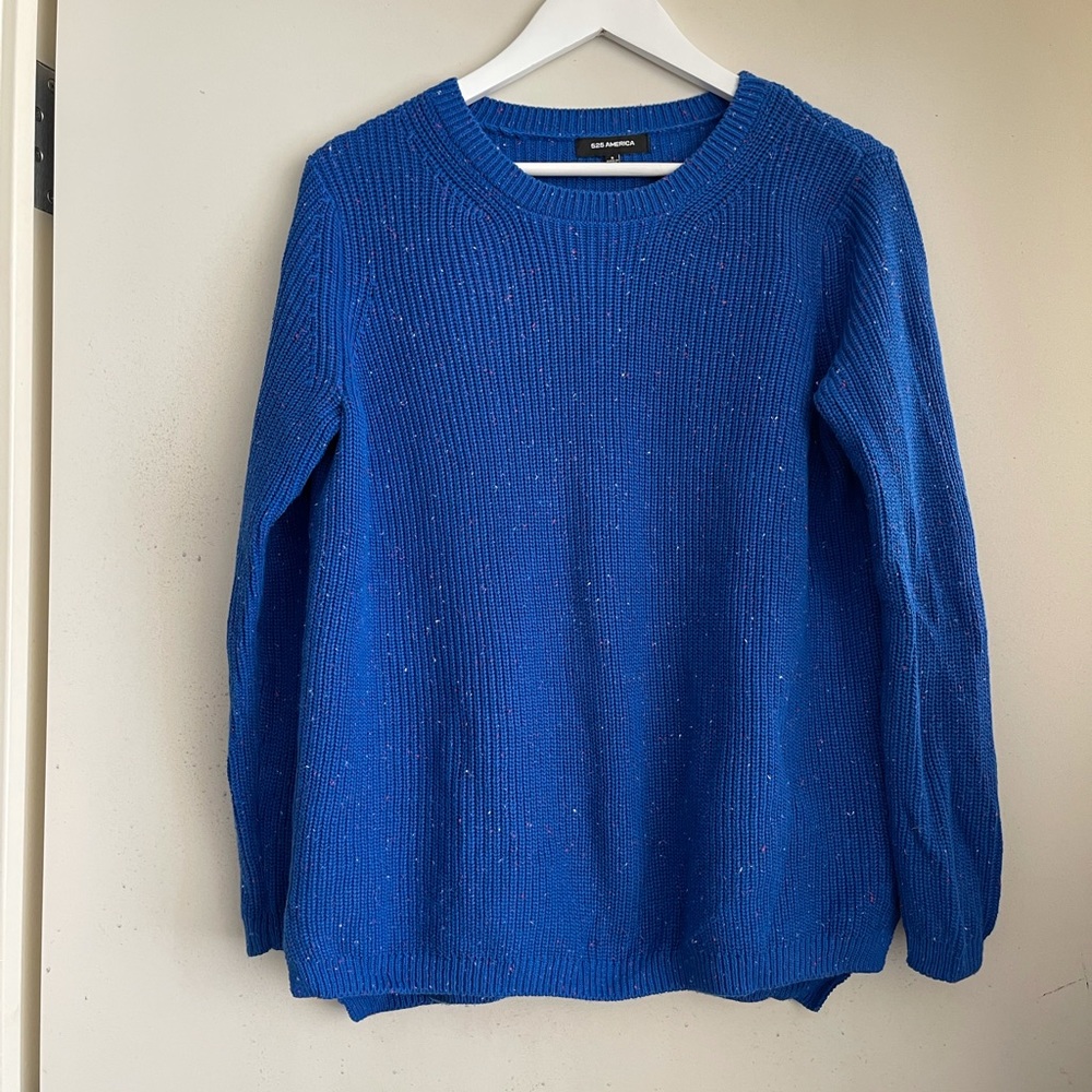 525 America Emma Shaker Sweater in Indigo Confetti - Picture 7 of 11